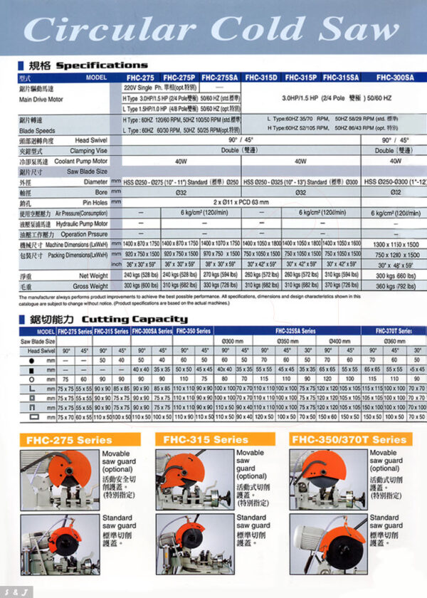 FONG HO - FHC-275 Series - Circular Cold Saw