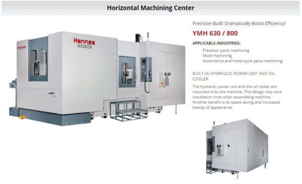 HANNSA - YMH 630 & 800 - CNC Horizontal Machining Centres