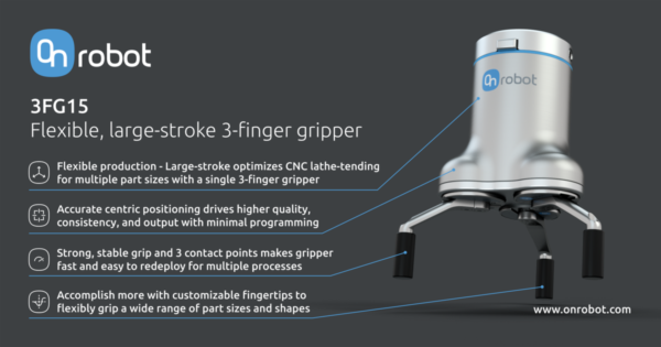 OnRobot - 3FG15 - Flexible, Large-Stroke 3-Finger Gripper