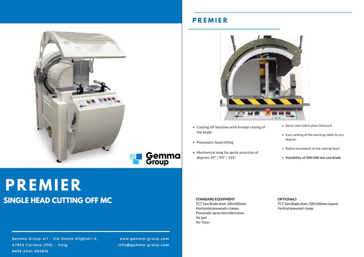 GEMMA - Aluminium Sawing Machine - PREMIER