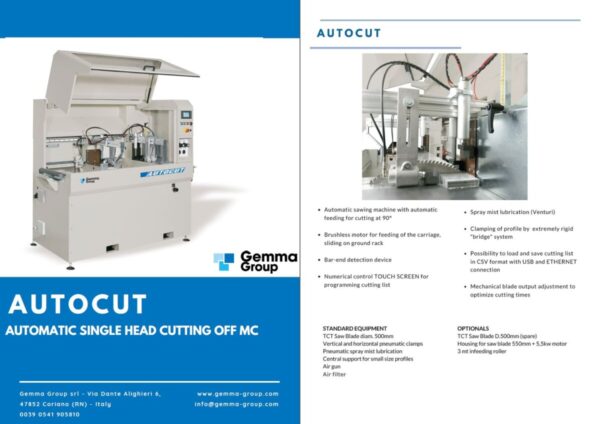 GEMMA - Autocut - Automatic Single Head Cutting
