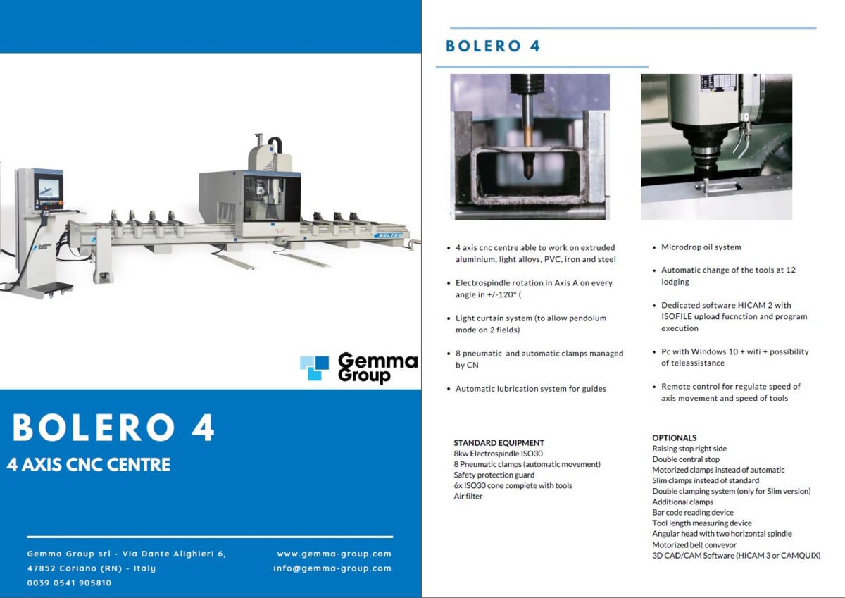 GEMMA – Bolero 4 – CNC Machining Centre