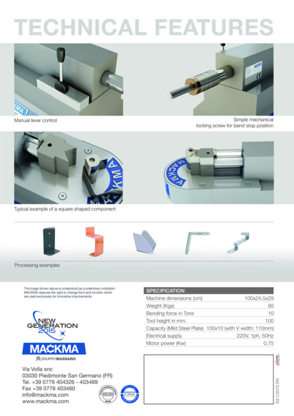 MACKMA - PR10T Horizontal Hydraulic Press