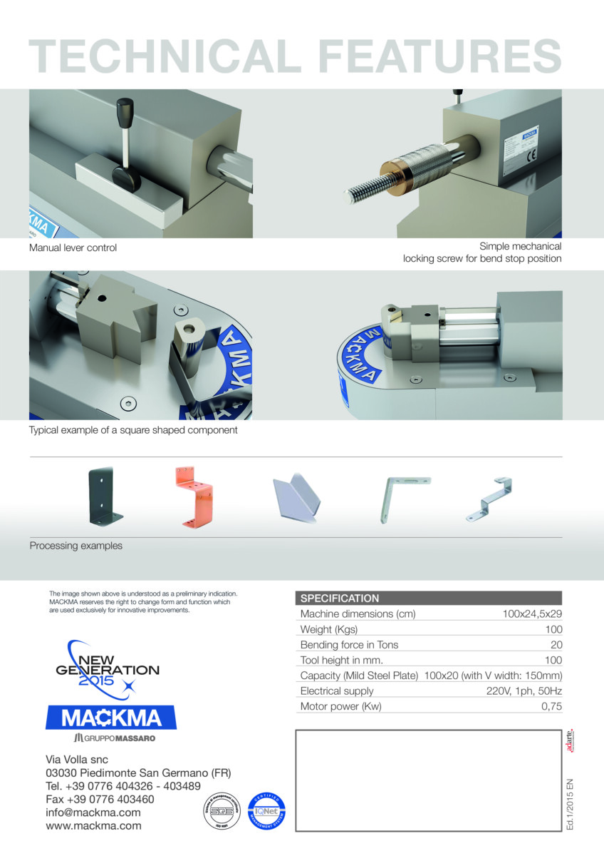 MACKMA - PR20T - Horizontal Hydraulic Press