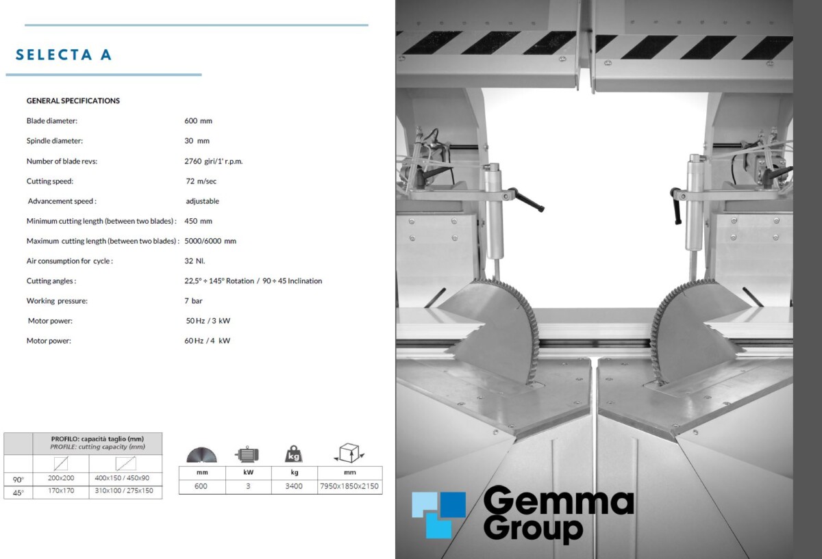 GEMMA - Selecta A - Double Head Cutting Machine