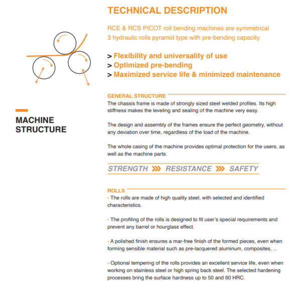 PICOT – Type RCE – 3 Rolls Plate Bending Machine