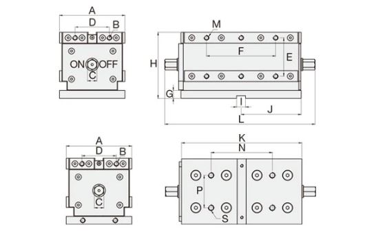HOMGE – ECMC-380, 220, 130, 75 - Permanent Magnetic Vice