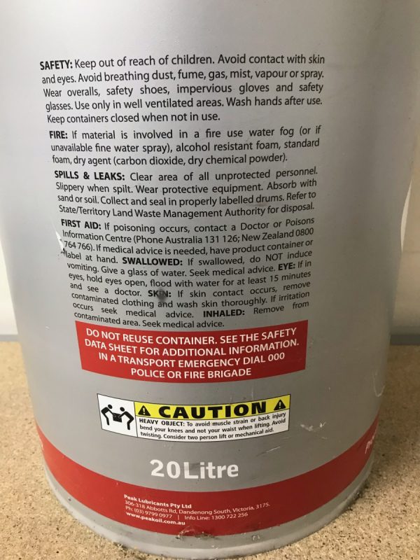 Hydraulic Oils - 20Ltr or 205Ltr - High Viscosity